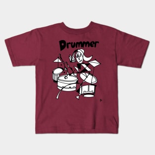 Drummer (Female) by Pollux Kids T-Shirt